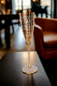 Ensemble de verres en laiton artisanal moderne gravé Menakari par Z U Handicraft - Product Image 5