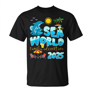 T-shirt promotionnel pour la croisière familiale Sea World Dolphin Adventure 2025, vacances de printemps - Product Image 2