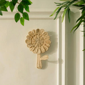 Gorgeous Handmade Rattan Sunflower <b>Wall</b> Natural Wicker Decorative <b>Ornament</b> for Nursery Minimalist Interior & Eco Home Decoration - Product Image 4