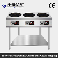 Cuisinière à induction électrique In-Smart 3500W, plaque de cuisson large en acier, 3 brûleurs, 220V, équipement de cuisine commercial pour restaurants et cafés