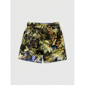 Gran oferta, pantalones cortos de verano con estampado de pintura al óleo y cintura con cordón, pantalones cortos de talla personalizada para hombre de Street Life para hombre - Product Image 1