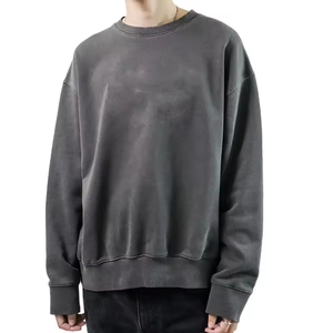 Hombres Streetwear Estilo lavado ácido Grueso 400gsm polar cuello redondo lavado ácido sudadera Hombres sudaderas con capucha - Product Image 6