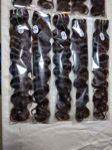 Natural negro suave y sedoso indio crudo sin procesar Virgen Remy onda Natural Pelo Rizado paquete al por mayor templo cabello humano - Product Image 3