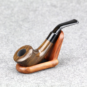 Pipe à fumer droite en bois de style vintage avec finition laquée, pipe à tabac traditionnelle - Product Image 4