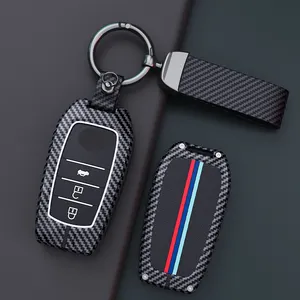 Newest Personalized Design Leather Carbon Smart Car Key Case Cover Shell for Toyota 4Runner Avalon C-HR Camry Corolla