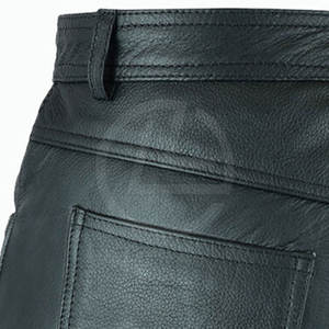 Faux Cuir Casual Mid Rise Button Fly Closure Pantalon en cuir pour homme avec onglets à pression et texture lisse légère - Product Image 6