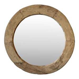 Cadre de miroir rond en bois vintage avec décor à la maison moderne en bois de nature antique pour la maison Restaurant Hôtel Style d'art de Noël - Product Image 3