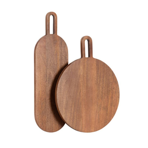 Tabla de cortar de madera de acacia ecológica al por mayor con asa para la cocina plato de corte y servicio de madera maciza precio de fábrica - Product Image 6