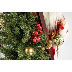 Figura de acción de Papá Noel y decoración navideña, roja, 74 cm, madera sintética, animada, para interiores, sala de estar - Product Image 3