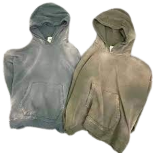 Custom Streetwear Hoodies Acid Wash Vintage Sun Faded Dtg Print Heavyweight Hoodie Set Chándales para hombres - Product Image 4