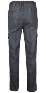 Pantalones vaqueros Cargo de pierna recta para hombre, pantalones vaqueros con cintura elástica, pantalones informales transpirables, ropa de calle, estilo Hip Hop, técnica lavada - Product Image 4