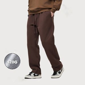 กางเกงขายาวสำหรับผู้ชายกางเกงวิ่งขายาวผ้าคอตตอนผสม420กรัมแบบหลวมกำหนดเองได้ - Product Image 4