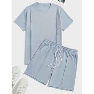 Camisetas de dos piezas para hombre y conjuntos cortos de chándal informal deportivo de verano de manga corta de primera calidad ropa de playa informal de dos piezas - Product Image 4