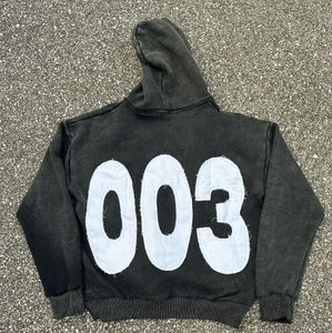 Survêtements évasés noirs peints personnalisés unisexe Pantalons empilés pour femmes Ensemble de survêtements pour hommes Poches Taille XL pour Streetwear de printemps - Product Image 4