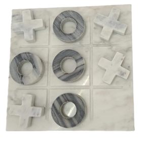 หินอ่อนพร้อมแถบทองเหลืองสำหรับเกมโอเอกซ์ที่สมบูรณ์แบบพร้อมด้วยบอร์ดคุณภาพดีที่สุดสำหรับเด็ก - Product Image 2