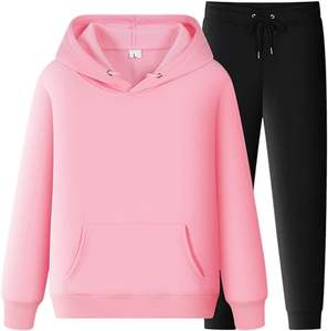 Venta al por mayor personalizable de los hombres casuales de 2 piezas de manga larga chándal de lana transpirable con capucha chándales pantalones largos para el invierno - Product Image 6