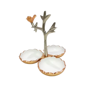 Plato DE SERVICIO DE Metal de aluminio de 2 tonos hecho a mano, cuencos de borde curvo para el hogar, Hotel, exhibición de alimentos de frutas, precio al por mayor, MOQ 50PCs - Product Image 1