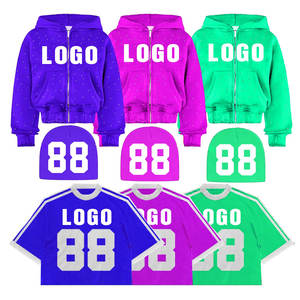 Sweat à capuche zippé 100% coton personnalisé unisexe avec imprimé Streetwear Boxy T-shirt style unisexe - Product Image 2