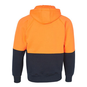 Ropa de Trabajo de Alta Visibilidad, 100% Algodón, Corte Holgado, Sudadera con Capucha Térmica de Invierno con Cierre Completo, Color Naranja - Product Image 3