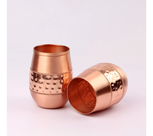 Plan de cuivre gobelets en verre de cuivre pur tasses en cuivre pour les bienfaits pour la santé ayurvédique - Product Image 6