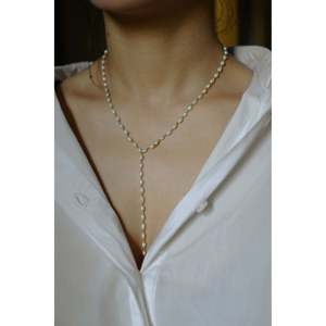 Collier Lariat en Or 14 carats Plaqué Rhodium avec Diamants pour Mariage, Fiançailles, Fête et Cadeau - Product Image 5
