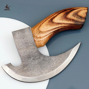 Cortador de Pizza vikingo medieval auténtico, hacha hecha a mano, hoja de acero al carbono, rebanador de Pizza, cuchillos de cocina - Product Image 2