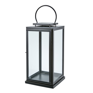 Bougeoir et lanterne de Noël faits à la main en métal/verre de style moderne avec impression découpée pour la maison et les décorations de mariage - Product Image 1