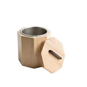 Seau à glace en bois refroidisseur de bouteille de vin utiliser logo personnalisé en forme d'hexagone seau à glace en bois - Product Image 1