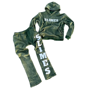 Conjuntos de ropa para hombre, 100% algodón, diseño de logotipo personalizado, estampado de hojaldre, sudaderas con capucha lavadas, pantalones de chándal acampanados, chándal - Product Image 5