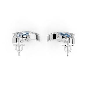 Boucles d'oreilles pour femmes en or jaune platine ou en or blanc et or rose AIER-339 Classic Sparkling Diamond - Product Image 3