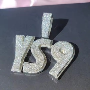 Unique & Trendy pendant Exaggerated Shape Fully Iced Out Sterling Silver Custom Hip Hop Pendant for Rapper - Product Image 1