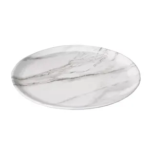 Marble Serving Plate Round Shape Premium Quality Tabletop Decorative Serving-ware Kitchen Essential Hot Sell Stone Plate