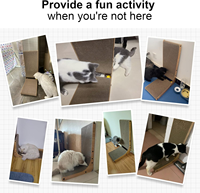 Grattoir pour chat, 26.8 pouces en forme de L Cat Scratch Pad mural, carton à gratter pour chat avec balle jouet pour chats d'intérieur de grande taille