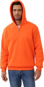 Sudadera con Capucha Casual de Invierno para Hombre, Cierre de Cremallera de un Cuarto, Felpa Suave, Sensación Cálida, Elástica, Flujo Fácil, Diseño Moderno, Costuras Duraderas, Uso Diario - Product Image 4