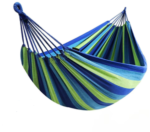 आउटडोर यात्रा के लिए पोर्टेबल कपास कैनवास एकल हैममॉक और फांसी बेड के लिए शिविर - Product Image 1