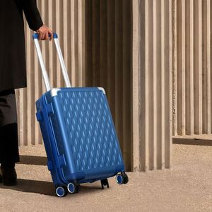 In Stock 522 Abs Hard-Shell Suitcase Metal Protect Corner Suitcase <b>Luggage</b> Normal <b>Lock</b> Suitcase For Women 360 Rotating Wheels - Product Image 4