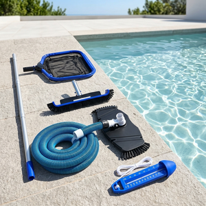 Home <b>Garden</b> Swimming Pool Cleaning Kit Vacuum Brush Skimmer Net Complete Maintenance Tools Pool - Product Image 2