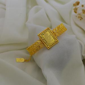 Luxury Arabic Gold Plated Bracelet for Women Round Leaf Engraved Pendant Bangle Arab Middle East Dubai Style Gold Hand Bracelet - Product Image 3