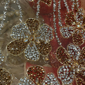 Meilleur prix, vêtements de luxe faits à la main, 100% polyester, tissu perlé de haute qualité, maille tissée en zircon, exportation directe, fournisseur indien - Product Image 1