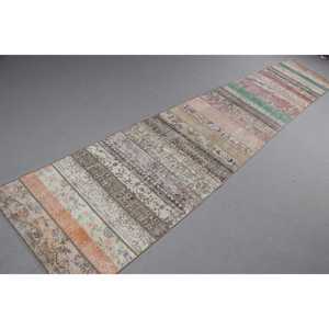 Vintage <b>Runner</b> <b>Rug</b> 2,7x14,7 ft (81x449 cm), Turkish Brown Moroccan <b>Rug</b> - Product Image 4
