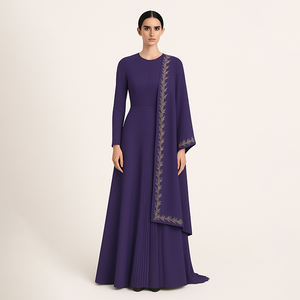 Abaya en Georgette Modeste pour Musulmans Design Traditionnel avec Touche Moderne Grande Taille Respirante pour les Mariages Occasions Spéciales - Product Image 1