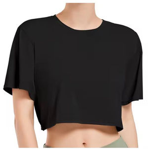 Camiseta Corta de Algodón Puro para Mujer, Servicio OEM, Ropa Casual Resistente, Proveedor Mayorista, Camiseta de Gimnasio, Compra al por Mayor - Product Image 2
