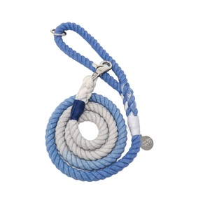 Blue Ombre Cotton Rope Dog <b>Leash</b> | <b>Pet</b> <b>Leashes</b> | 5ft Multicolored Rope <b>Leash</b> Handmade Dog <b>Leash</b> <b>Pet</b> <b>Leash</b> Set - Product Image 2
