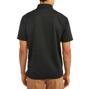 Ropa de calle Polo negro de negocios camiseta Piqué algodón moda clásica bordada botón abajo liso deportes Golf hombres polos - Product Image 3