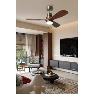 Lámpara Ventilador Moderna de 3 Aspas de Madera Sólida con Motores AC y DC, Fuente de Luz LED y Control Remoto para Hogar, Comedor, Sala de Estar y Habitación Infantil - Product Image 4