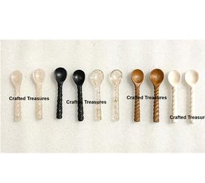 Multicolour Resin & Woods <b>Tea</b> Spoon Desserts Serving Spoon For Breakfast <b>Sugar</b> Mini Salt Spoon Tableware Kitchenware Long handle - Product Image 2