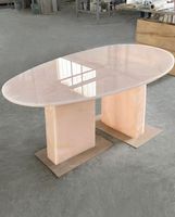 Tables en marbre de qualité supérieure, formes et tailles variées, imperméables, design moderne, finition antique, garantie 1 an pour une utilisation intérieure/extérieure en villa
