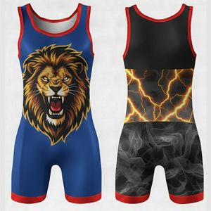 Nouveau design haut de gamme, justaucorps de lutte pour hommes et filles, sans bretelles, fermeture à pression, respirant, qualité supérieure, couleur/logo personnalisé, vente chaude - Product Image 4
