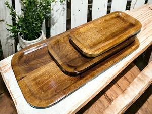 Plateau de service en bois massif de qualité supérieure, fait main, écologique et recyclable, à prix abordable, idéal pour toutes les fêtes - Product Image 2