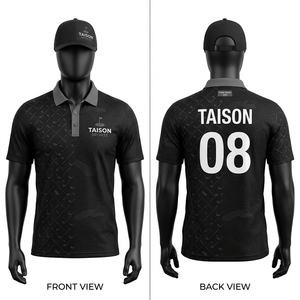 Polo de golf pour homme en tissu interlock polyester premium 180 GSM, respirant, anti-humidité, blanc et or, doux et extensible, athlétique - Product Image 3